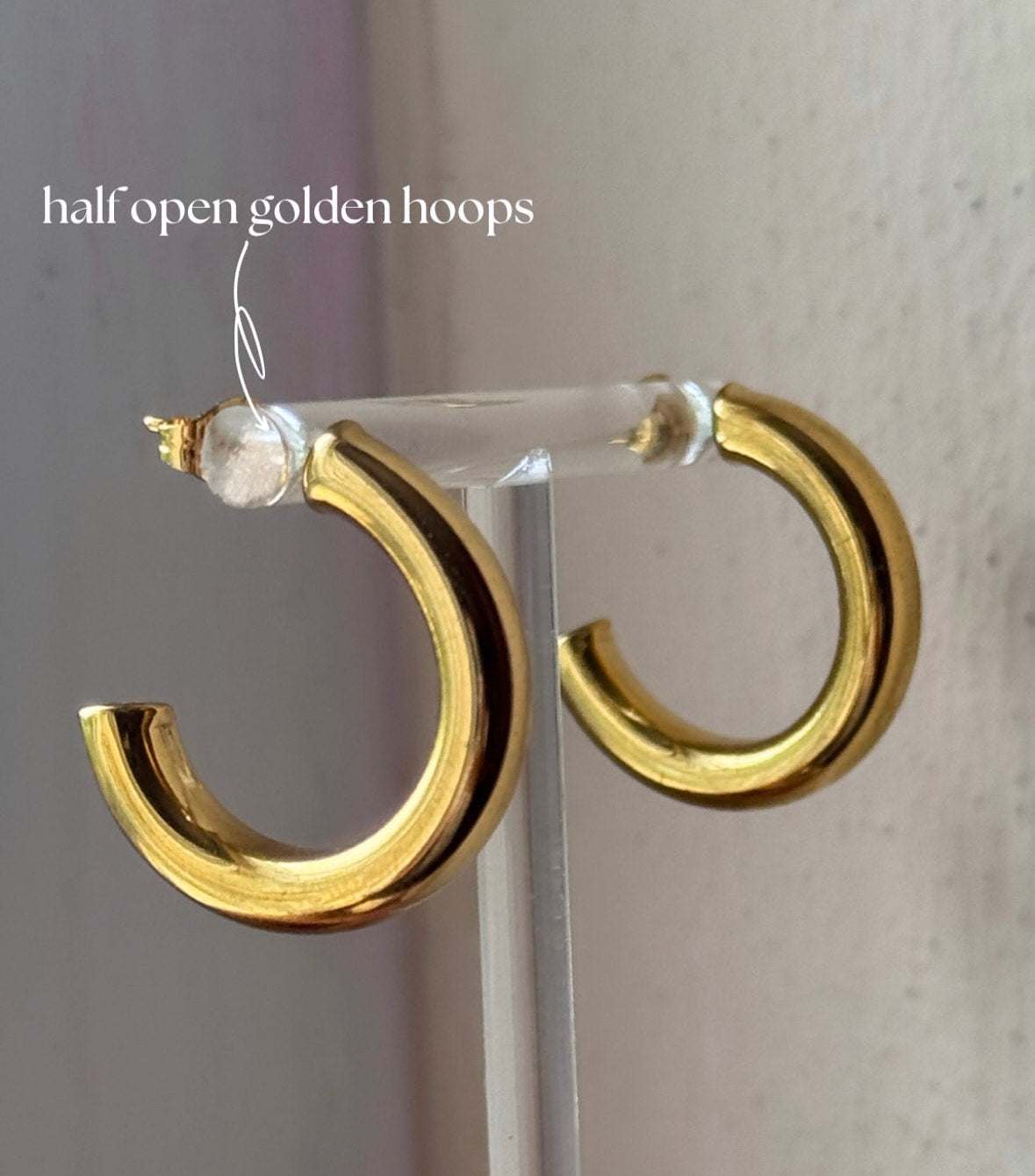 Half-Open Golden Hoops Earrings